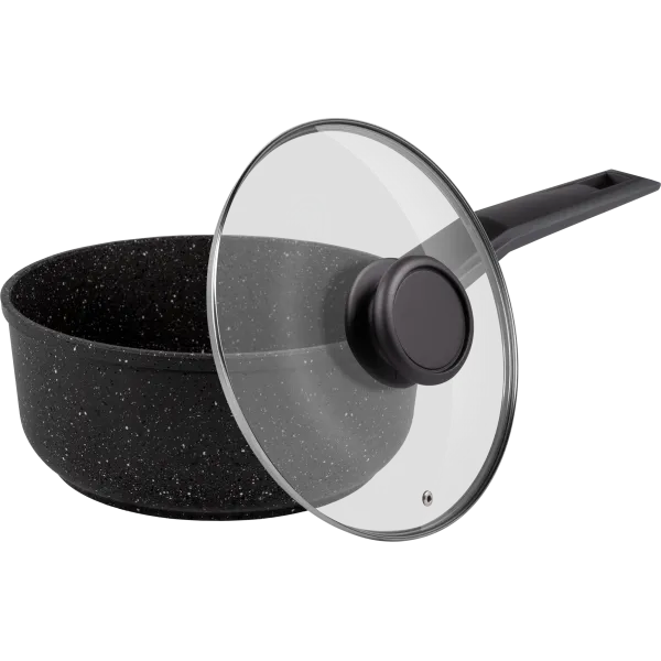 Ковш MAUNFELD GALAXITE MF18GLX01SP из литого алюминия со стеклянной крышкой, 18 см, 1,6 л