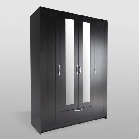 2.02.01.520.5 СИРИУС шкаф 4 двери и 1 ящик 156х59х220 Дуб Венге RU (с 2 зеркалами)