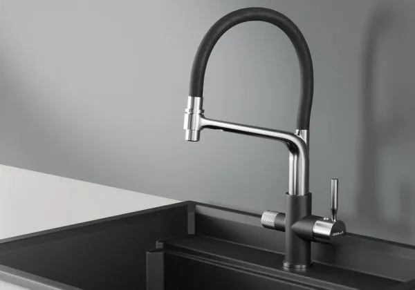 0075, ШВАРЦ (чёрный металлик), СМЕСИТЕЛЬ КУХОННЫЙ