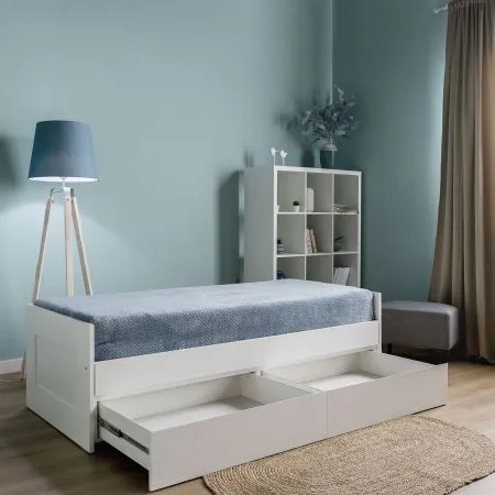 2.02.08.460.1 СИРИУС кровать раздвижная с ящиками 80х200 белая RU