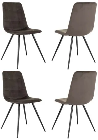 Стул для дома Бюрократ CH-K1_4 комплект 4шт коричневый Holland 74 металл черный на ножках (CH-K1_1/HL74_4)