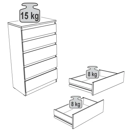 2.03.02.070.4 КАСТОР комод 5 ящиков RU серый