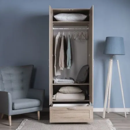 2.02.01.470.3 СИРИУС шкаф 2 двери и 1 ящик 78х59х220 сонома RU