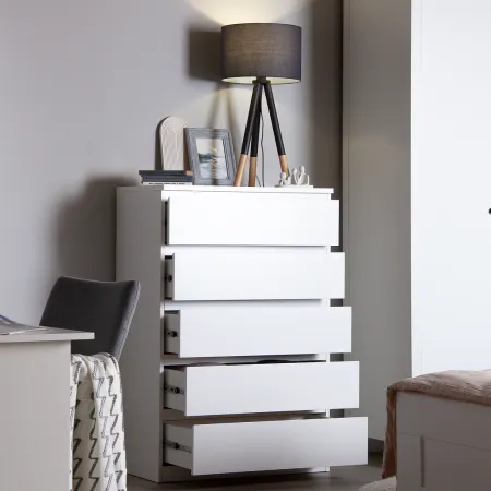 2.05.02.090.1 МАЛЬТА комод 5 ящиков 80х121 белый RU