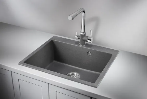 6001, ГРАФИТ (ЧЁРНО-СЕРЫЙ), кухонная мойка, кварц