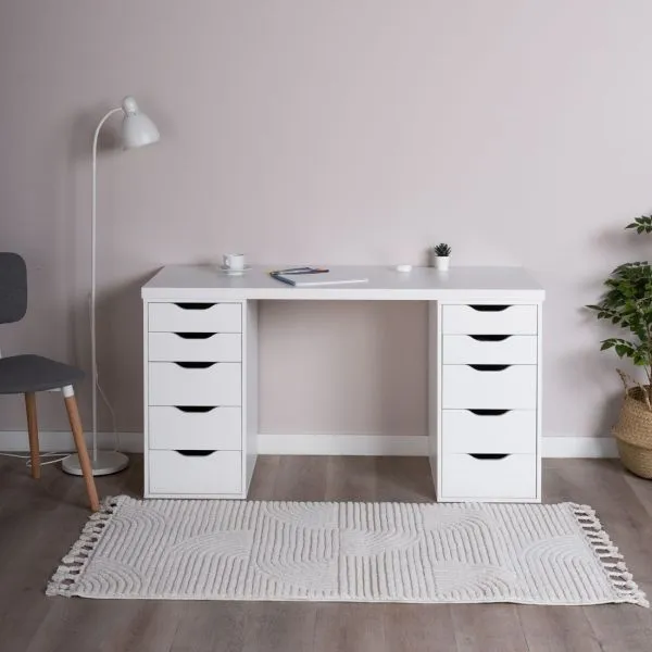 S00470 Ингар 2/55 стол письменный 140x75x55, белый