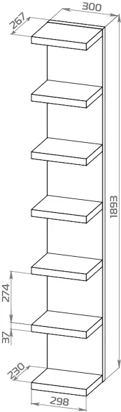 S00777 Фора 190Е полка настенная 30х189х27, белый
