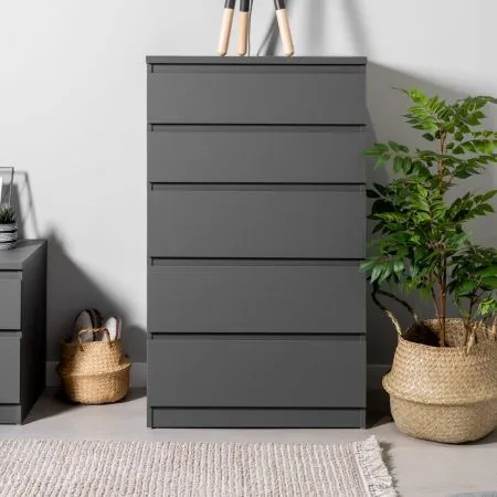 2.03.02.070.4 КАСТОР комод 5 ящиков RU серый