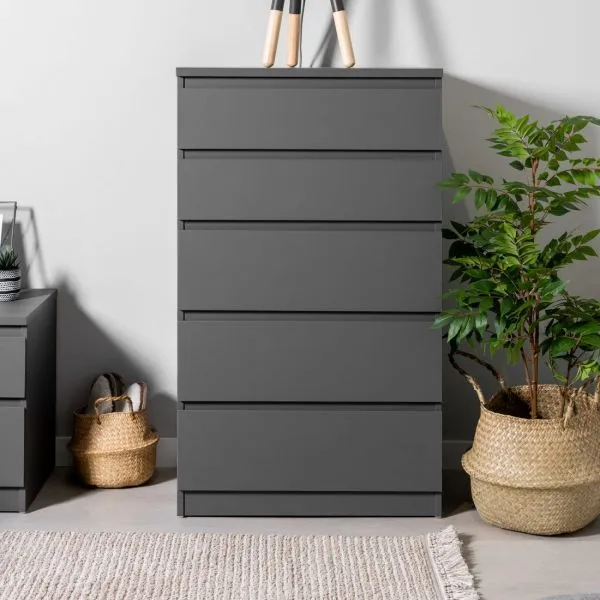 2.03.02.070.4 КАСТОР комод 5 ящиков RU серый