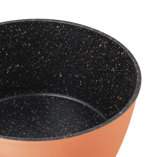 Ковш MAUNFELD MARTA MSP16FA06CL из кованого алюминия со стеклянной крышкой, 18 см, 1,6 л. Коралловый