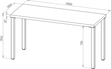 S00463 Ингар 2/ТТ стол письменный 140x75x55, белый