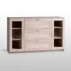2.02.03.370.3 СИРИУС тумба 2 двери со стеклом и 3 ящика 156х95 сонома RU