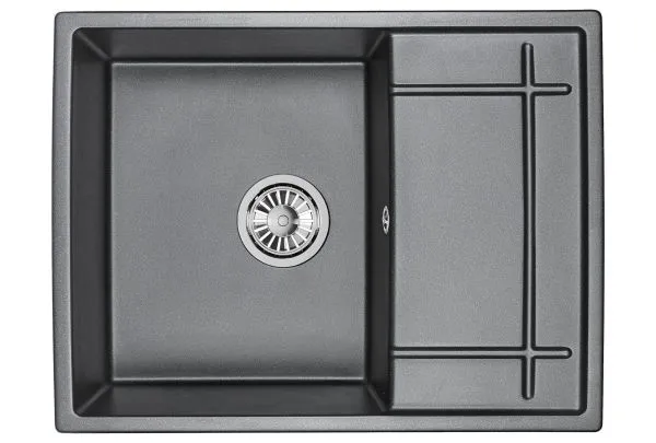 6501, ГРАФИТ (ЧЁРНО-СЕРЫЙ), кухонная мойка, кварц