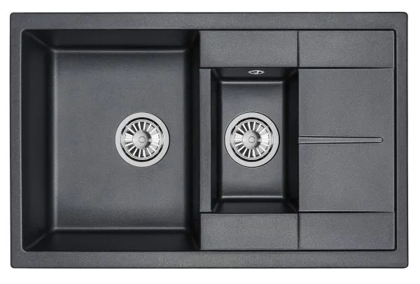 7802, ЧЁРНЫЙ, кухонная мойка, кварц