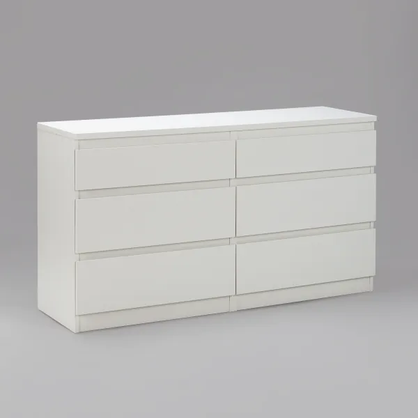 2.03.02.080.1 КАСТОР комод 6 ящиков RU белый