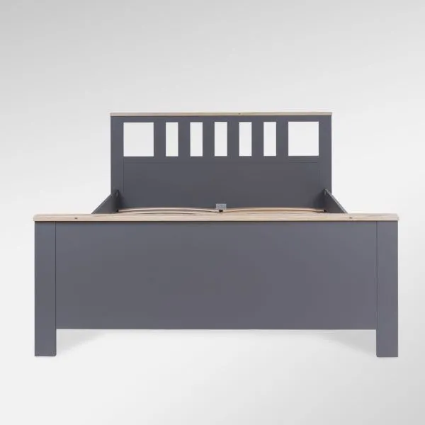 2.08.04.070.15 САГА кровать двойная 160х200 серая/ясень