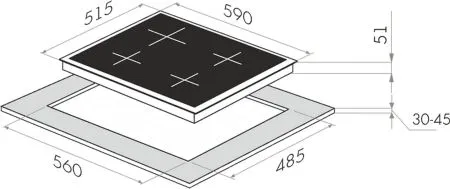 Газовая варочная панель MAUNFELD EGHG.64.2C Бежевый