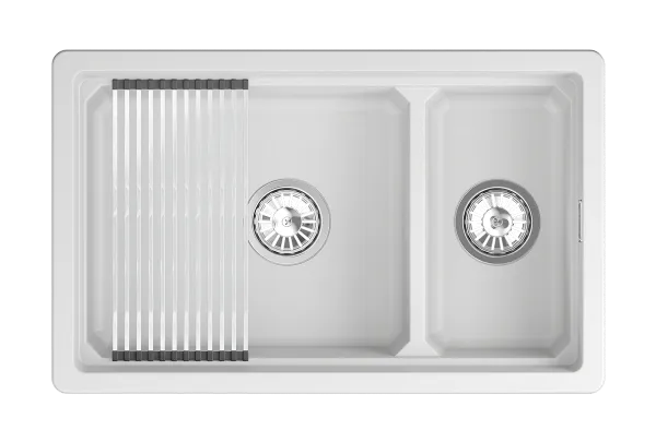 KS-7304iU, АРКТИК (БЕЛЫЙ), кухонная мойка, кварц