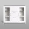 2.02.03.380.1 СИРИУС тумба 2 двери со стеклом и 3 ящика 117х95 белая RU