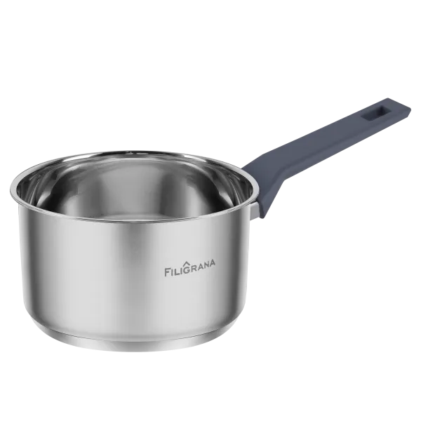 Ковш FILIGRANA STELLA FG18STL01SP из нержавеющей стали со стеклянной крышкой, 16 см, 1,8  л. Нержавеющая сталь