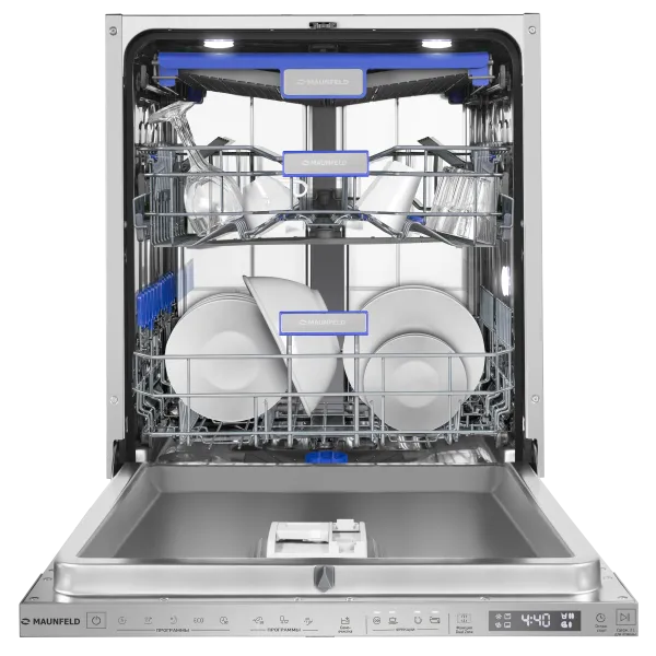 Посудомоечная машина с проекцией таймера на пол и автооткрыванием MAUNFELD MLP60330T Smart Beam Inverter Нержавеющая сталь