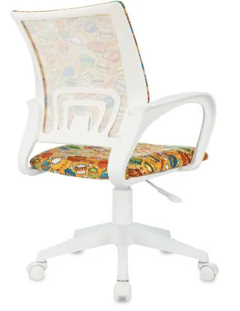 Кресло детское Бюрократ BUROKIDS 1 W оранжевый бэнг крестов. пластик пластик белый