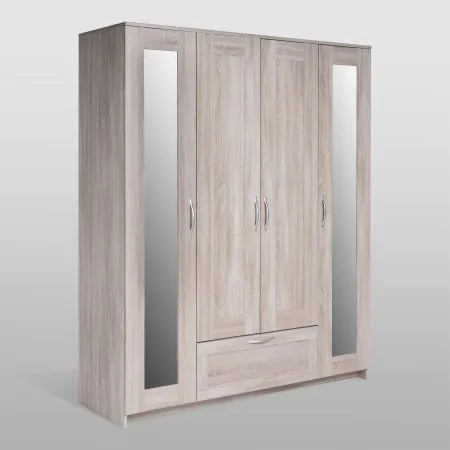 2.02.01.042.3 СИРИУС шкаф комбинированный "4 двери и 1 ящик сонома RU (с 2 зеркалами)"