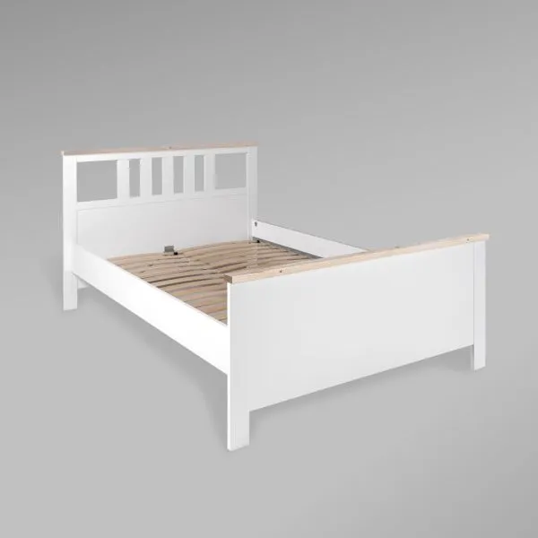 2.08.04.060.14 САГА кровать двойная 140х200 белая/ясень