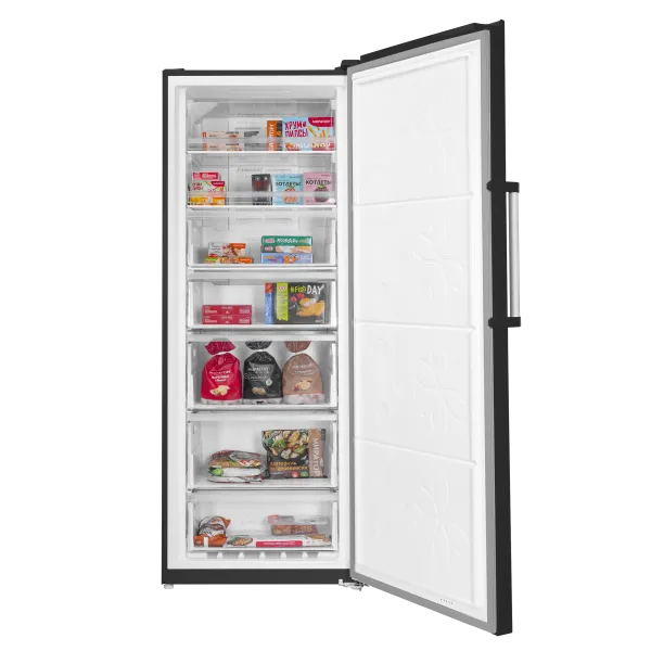 Морозильная камера с инвертором MAUNFELD MFFR185SB Черная нержавеющая сталь