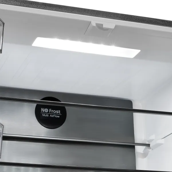 Холодильник с инвертором MAUNFELD MFF183NFE Черная нержавеющая сталь