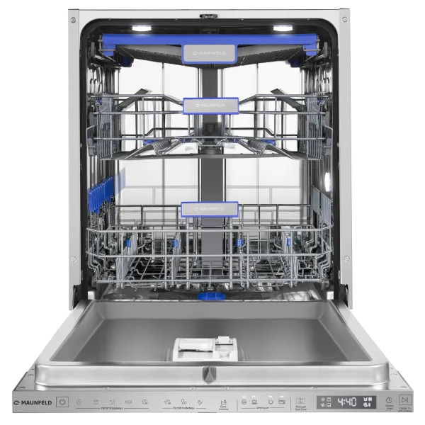 Посудомоечная машина с проекцией таймера на пол и автооткрыванием MAUNFELD MLP60330T Smart Beam Inverter Нержавеющая сталь