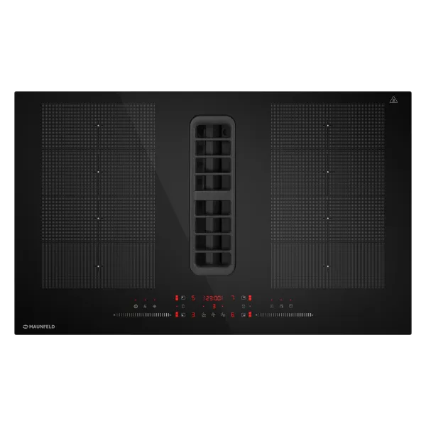 Индукционная варочная панель с интегрированной вытяжкой, с двумя Flex Zone и Booster MAUNFELD MIHC834SF2BK Черный