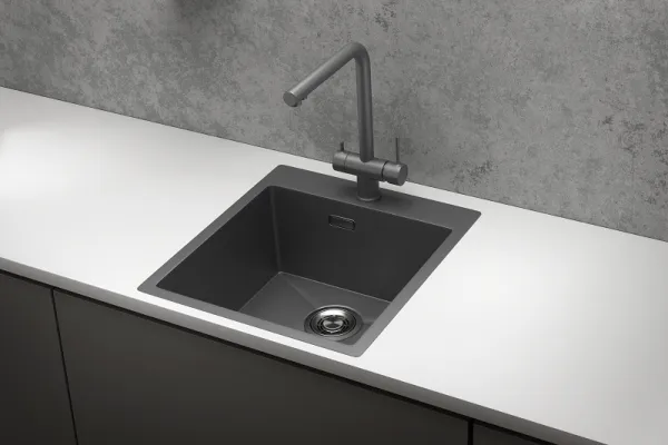 4600, ГРАФИТ МАТОВЫЙ, стальная кухонная мойка