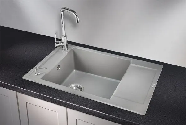 7806, АЛЮМИНИУМ, кухонная мойка, кварц