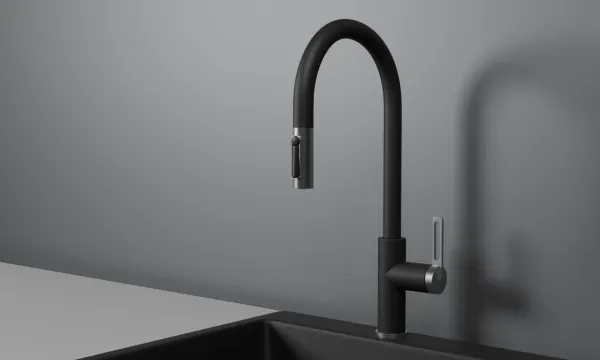 GR-8168, ШВАРЦ, СМЕСИТЕЛЬ КУХОННЫЙ С ВЫДВИЖНЫМ ИЗЛИВОМ