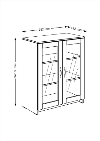 2.02.03.360.5 СИРИУС тумба 2 двери со стеклом 78х95 Дуб Венге RU