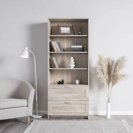 2.02.07.110.3 СИРИУС стеллаж 2 ящика 78х190 сонома RU