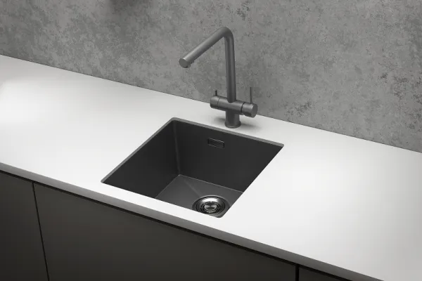 4445U, ГРАФИТ МАТОВЫЙ, стальная кухонная мойка