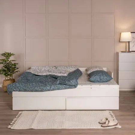 2.02.08.450.1 СИРИУС кровать раздвижная с ящиками 90х200 белая RU