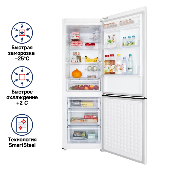 Холодильник-морозильник MAUNFELD MFF187NF Белый