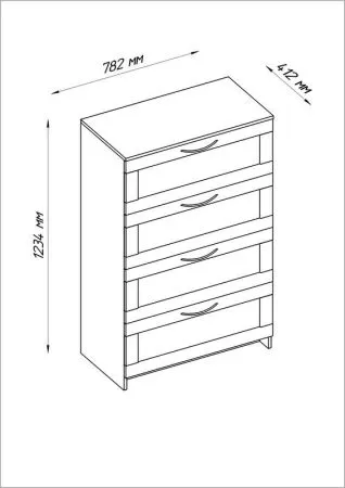 2.02.02.060.5 СИРИУС комод "4 ящика Дуб Венге RU"