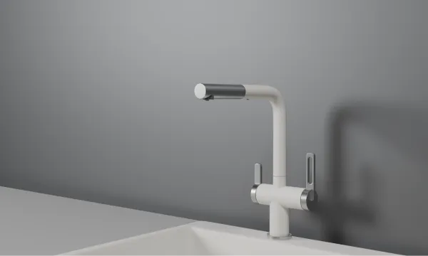 GR-8170, АРКТИК (БЕЛЫЙ), СМЕСИТЕЛЬ КУХОННЫЙ С ВЫДВИЖНЫМ ИЗЛИВОМ