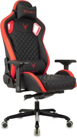 Кресло игровое Knight Titan черный/красный ромбик экокожа с подголов. крестов. металл