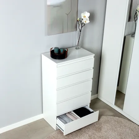 2.03.02.070.1 КАСТОР комод 5 ящиков RU белый