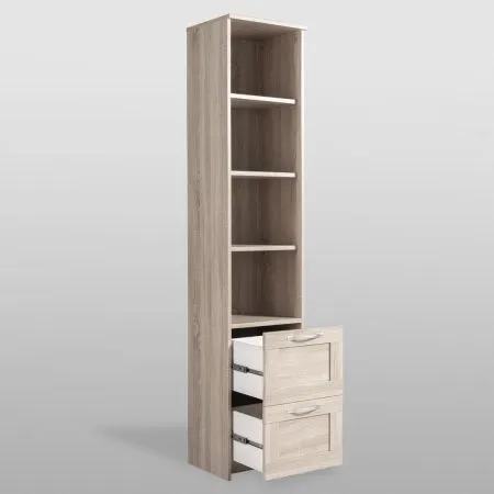 2.02.07.140.3 СИРИУС стеллаж 2 ящика 39х190 сонома RU