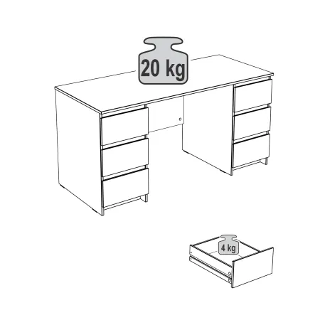 2.03.06.040.5 КАСТОР стол письменный 6 ящиков 151х65 RU Дуб Венге