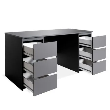 2.03.06.040.4 КАСТОР стол письменный 6 ящиков 151х65 RU серый