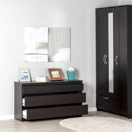 2.03.02.080.5 КАСТОР комод 6 ящиков RU Дуб Венге