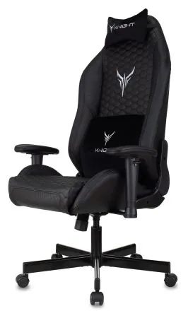 Кресло игровое Knight Neon черный соты экокожа с подголов. крестов. металл