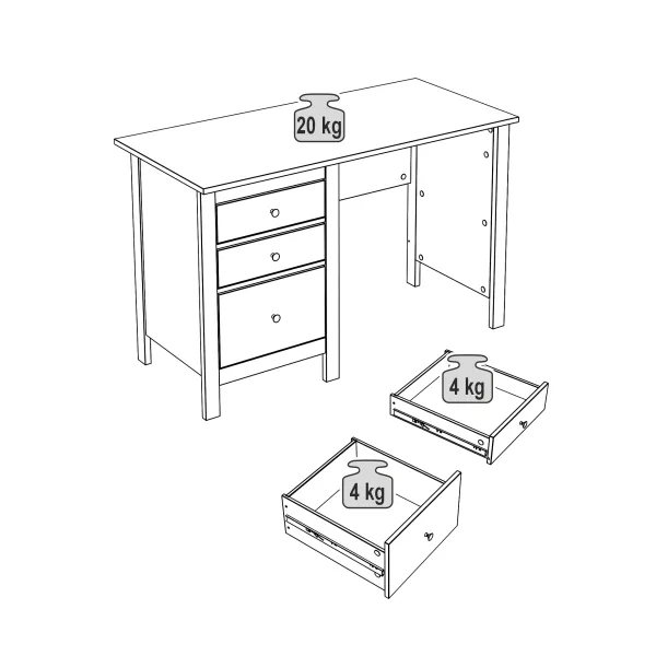 2.08.06.160.1 САГА стол письменный 120х56 белый